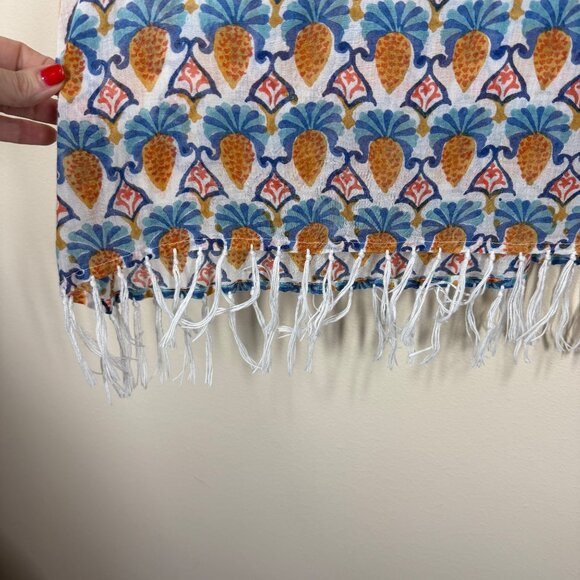 Roller Rabbit Block Print Serafina Tunic Fringe Womens Size M Swim Cover Dress - Picture 4 of 11